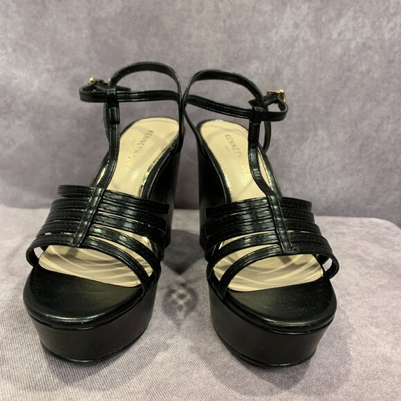 Kenneth Cole New York "Celia" Platform Wedge Sandals - Picture 2 of 8